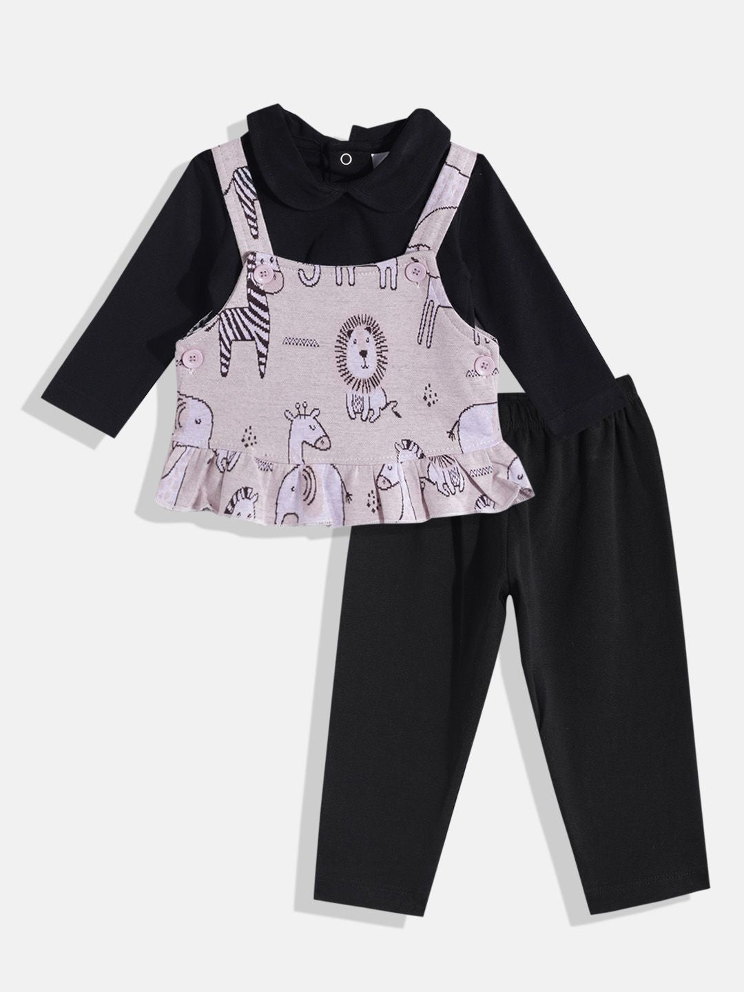 Moms Love Infant Girls Printed Pure Cotton Clothing Set