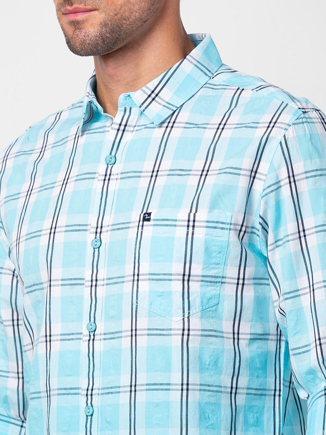 SPYKAR Men Slim Fit Cotton Tartan Checked Casual Shirt