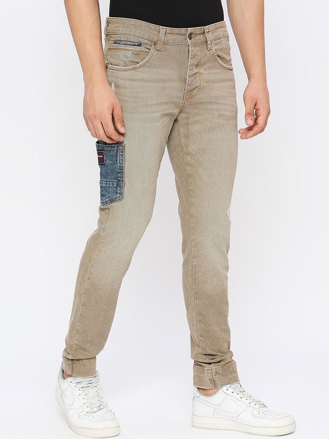 SPYKAR Men Slim Fit Low Distress Light Fade Stretchable Cotton Jeans