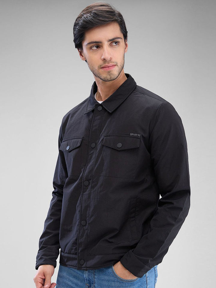 SPYKAR Men Solid Regular Fit Spread Collar Long Sleeves Jacket