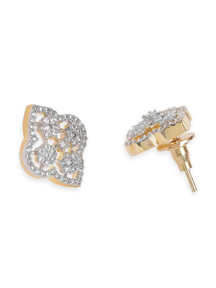 Rubans 22K Gold Plated Cubic Zirconia Stone Studded Pendant Jewellery Set