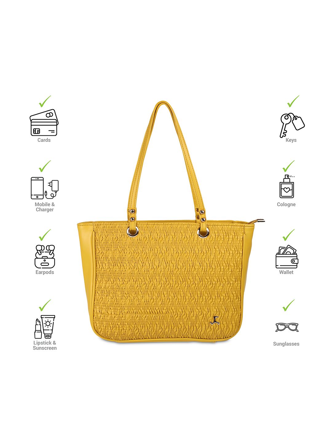 Mochi Women Oversized Textured Tote Bag
