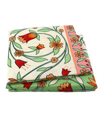 BOMBAY DYEING Cardinal Olive Green Floral 120 TC Cotton Queen Bedsheet Set-2.24 m X 2.54 m