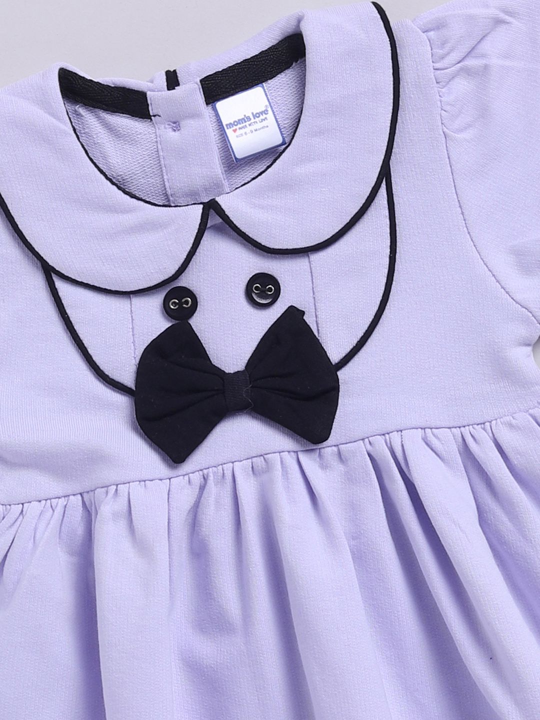 Moms Love Infant Girls Peter Pan Collar Puff Sleeve Fit & Flare Dress