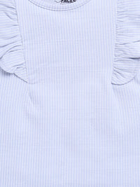 Happy Faces Girls Striped Ruffles Detail Pure Cotton Top