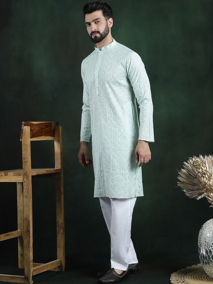 SOJANYA LUXE Floral Embroidered Regular Thread Work Kurta with Pyjamas