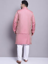 SOJANYA PLUS Ethnic Motifs Woven Design Kurta With Pyjamas & Nehru Jacket