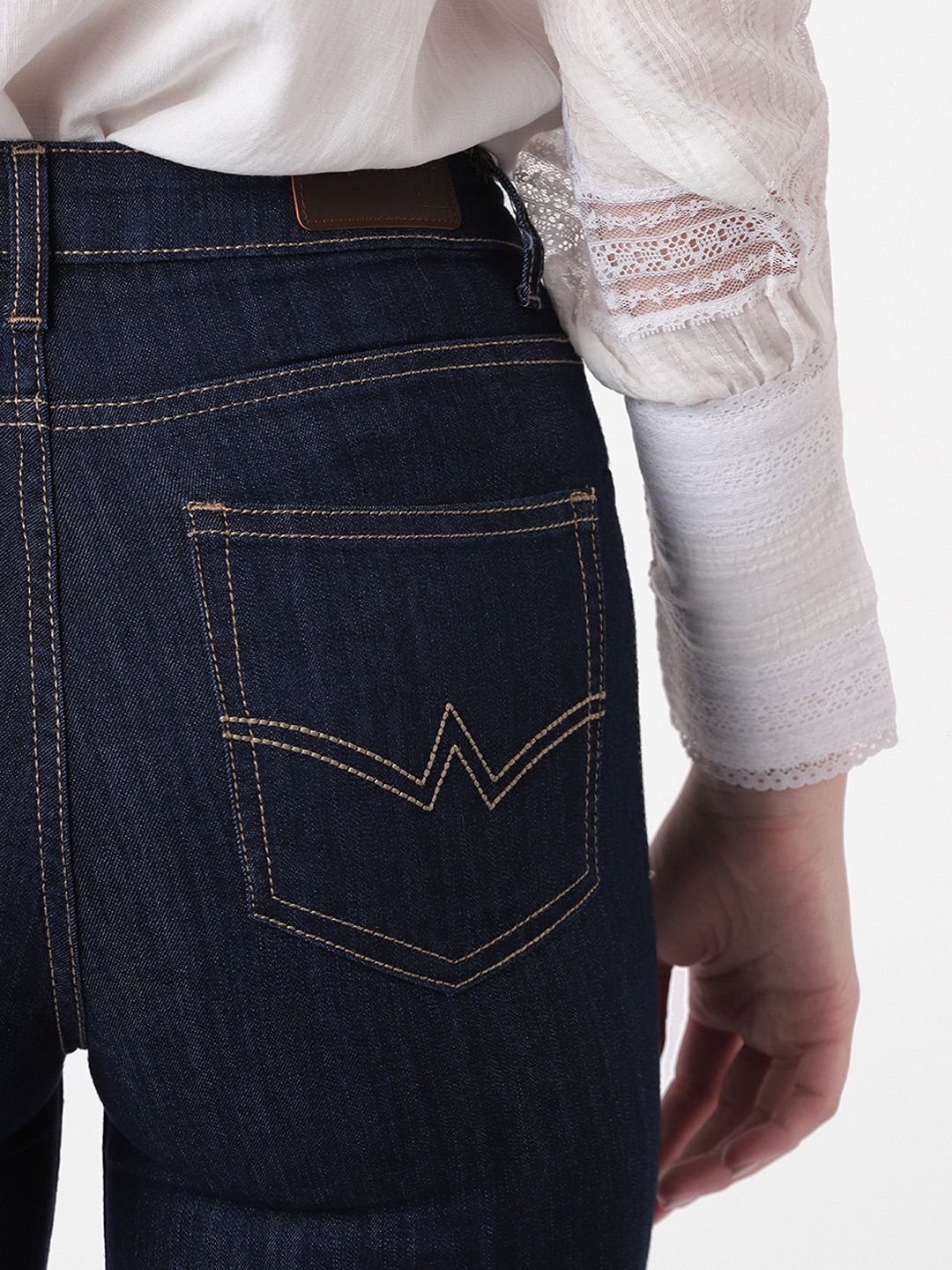AND Women Blue Flared Trousers