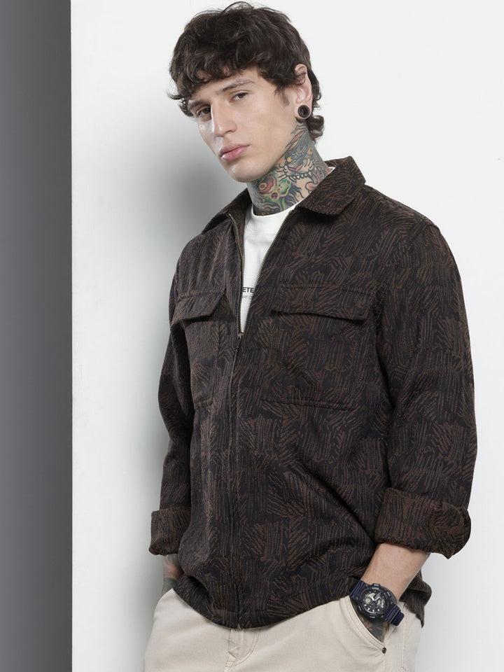 The Indian Garage Co Textured Drop-Shoulder Sleeves Relaxed Fit Casual Shirt