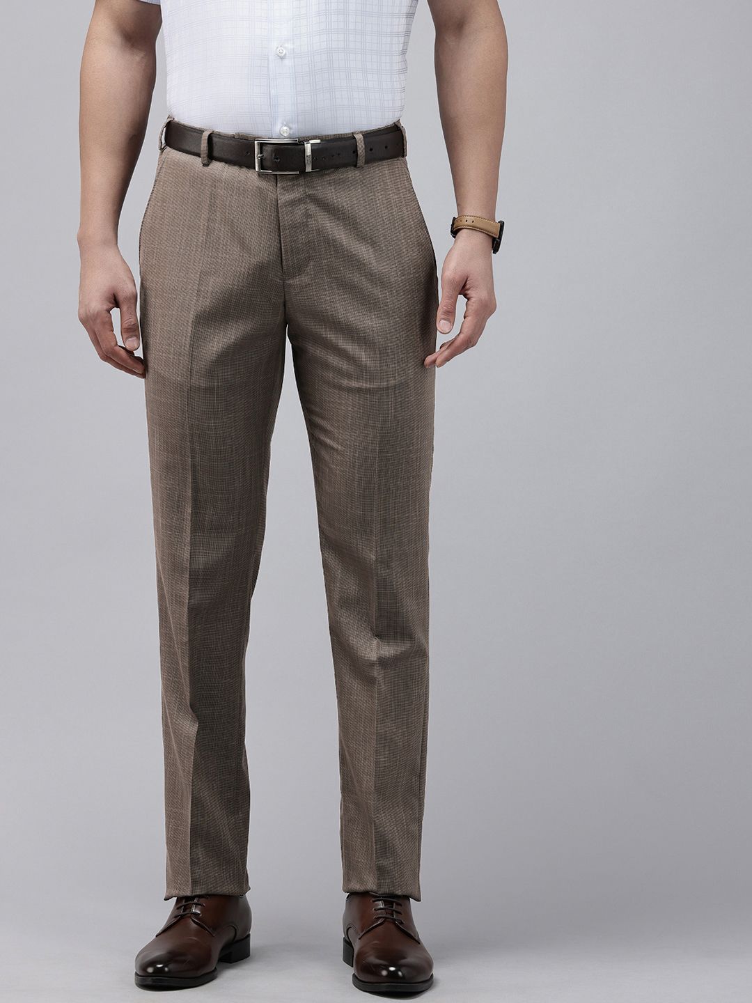 Park Avenue Men Checked Formal Trousers