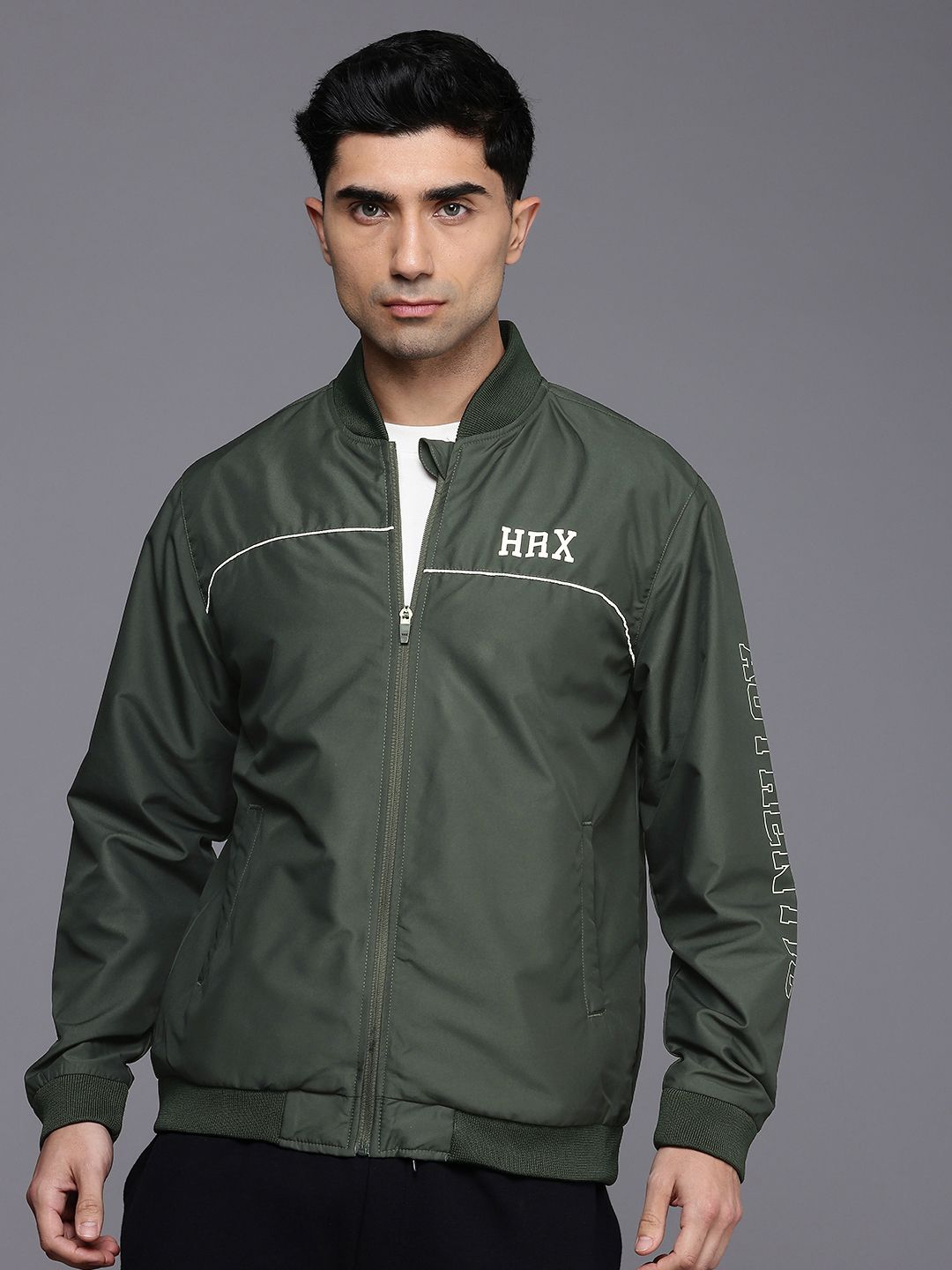 HRX by Hrithik Roshan Typography Printed Lifestyle Bomber Jacket