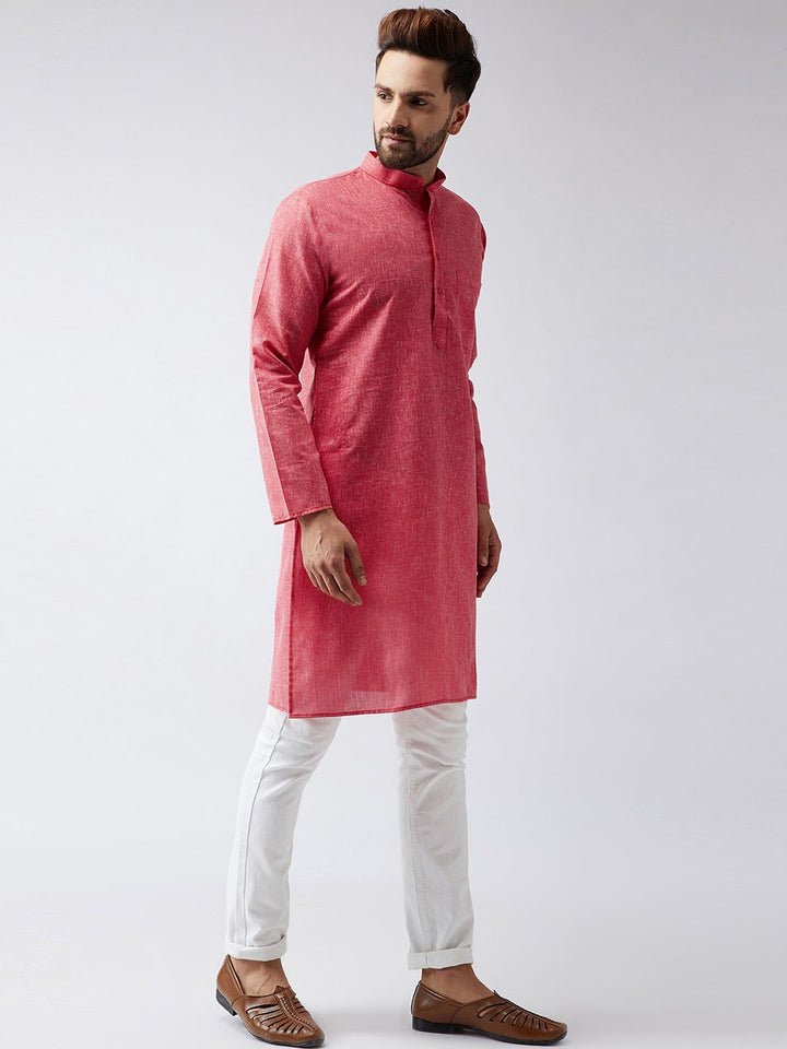 SOJANYA Lelaki Red Woven Design Straight Kurta
