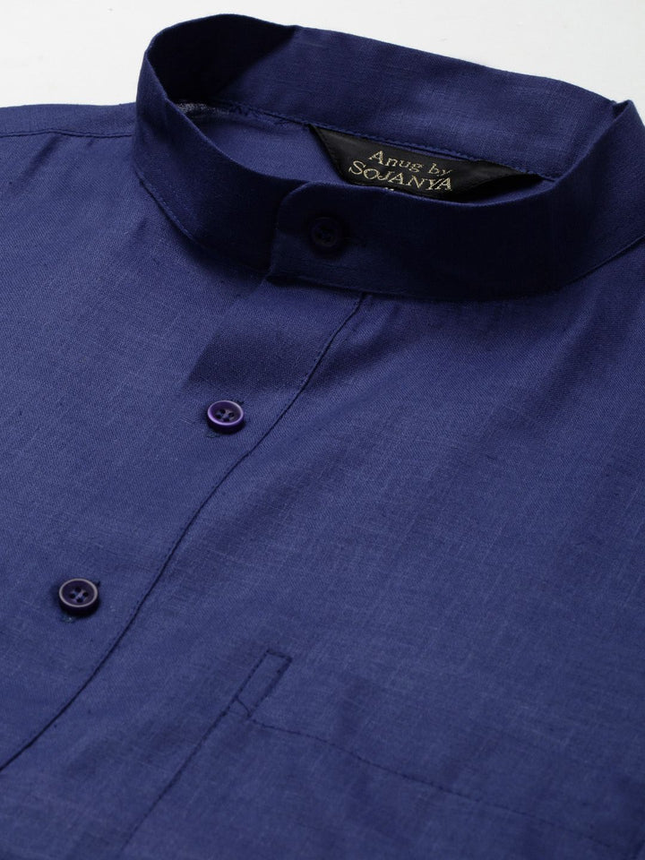Anug by SOJANYA Men Blue Solid Kurta