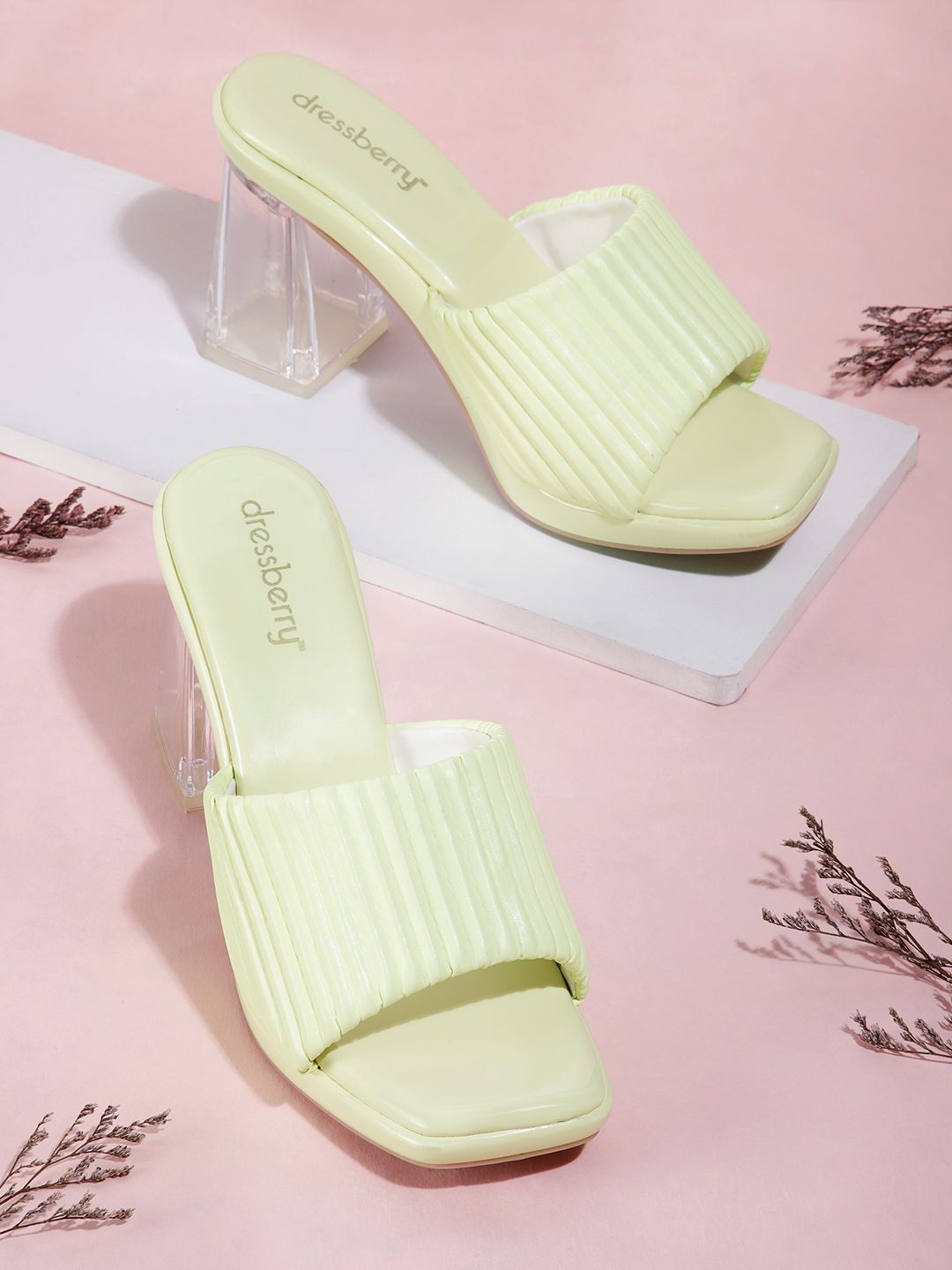 DressBerry Women Textured Straps Block Heels