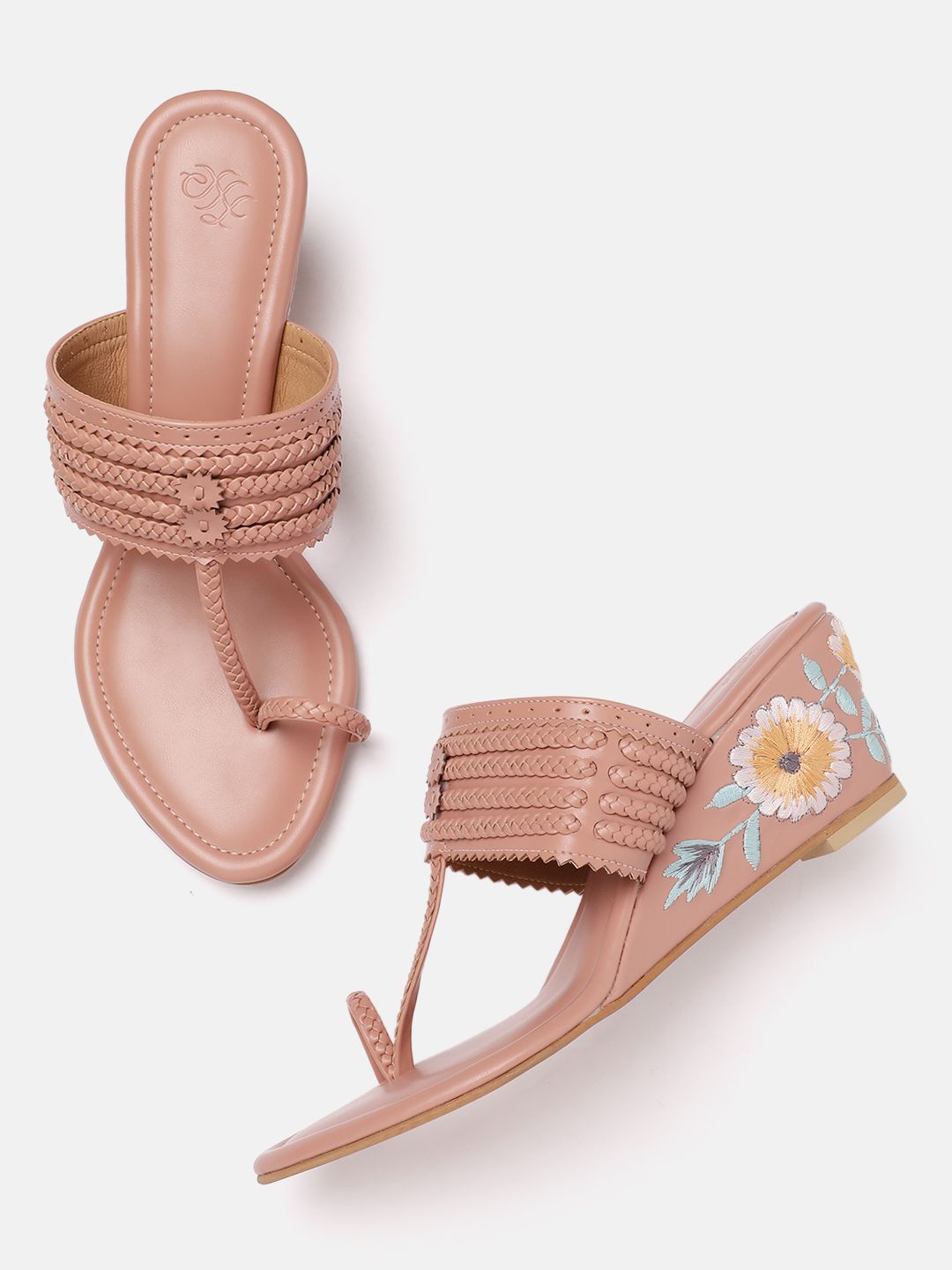 House of Pataudi Ethnic Braided Wedge Heels