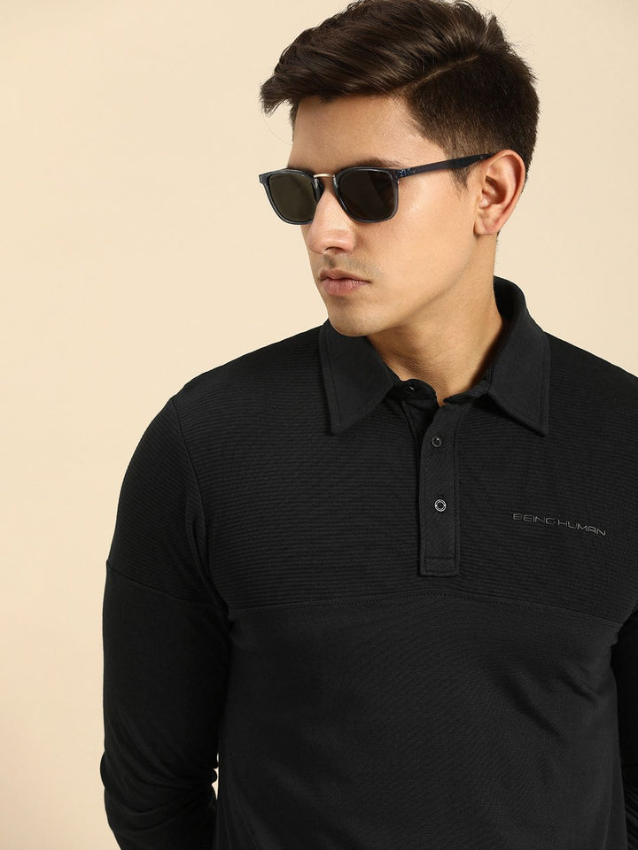 Being Human Clothing Men Pure Cotton Polo Collar T-shirt