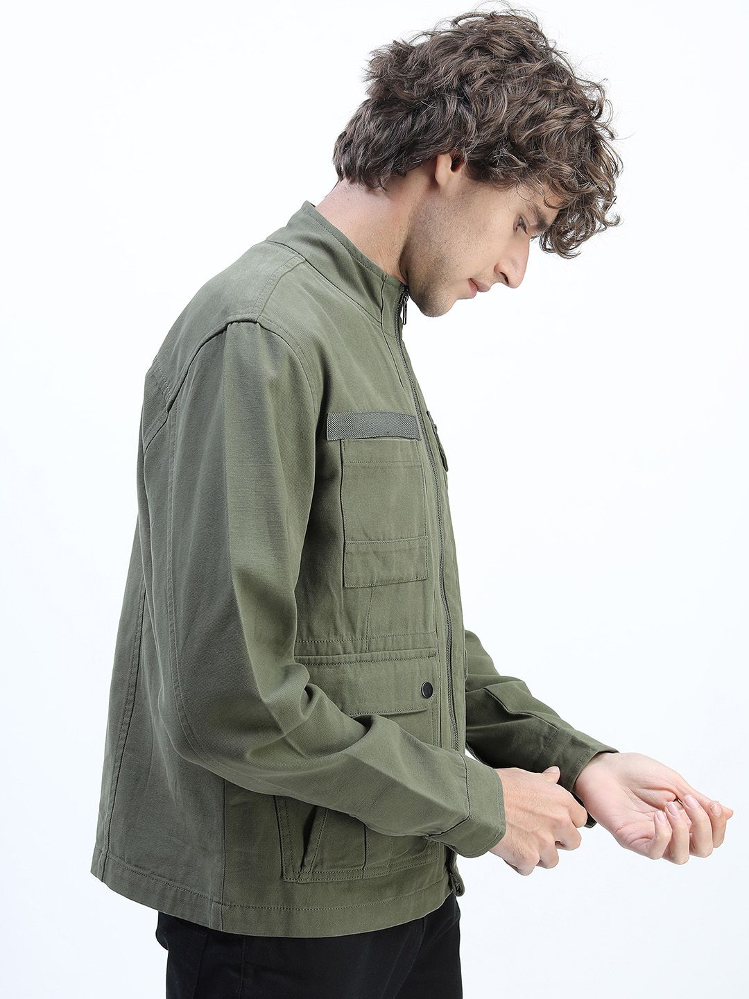 HIGHLANDER Men Olive Green Tailored Jacket