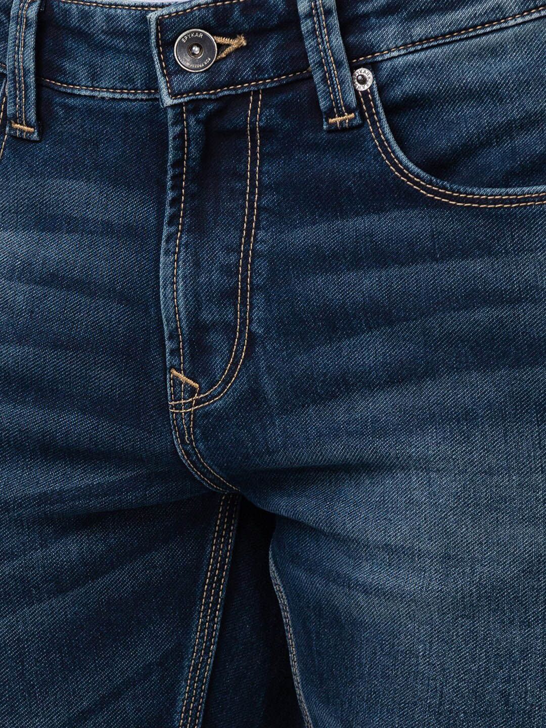 SPYKAR Men Slim Fit Low-Rise Heavy Fade Stretchable Jeans