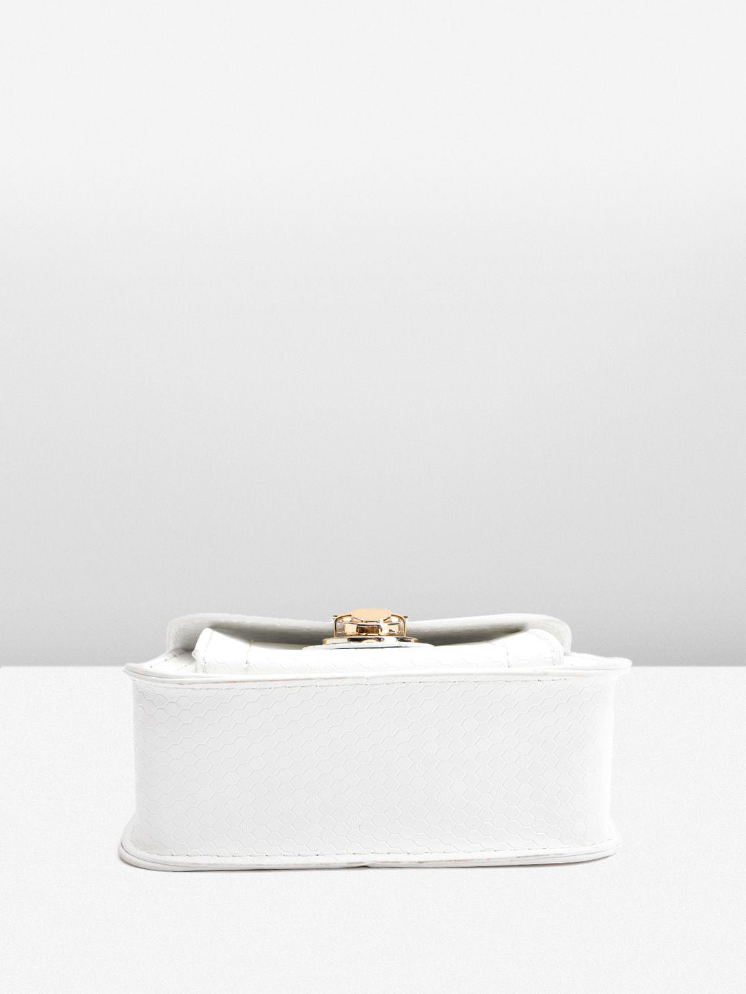 DressBerry Geometric Textured Structured Satchel Bag