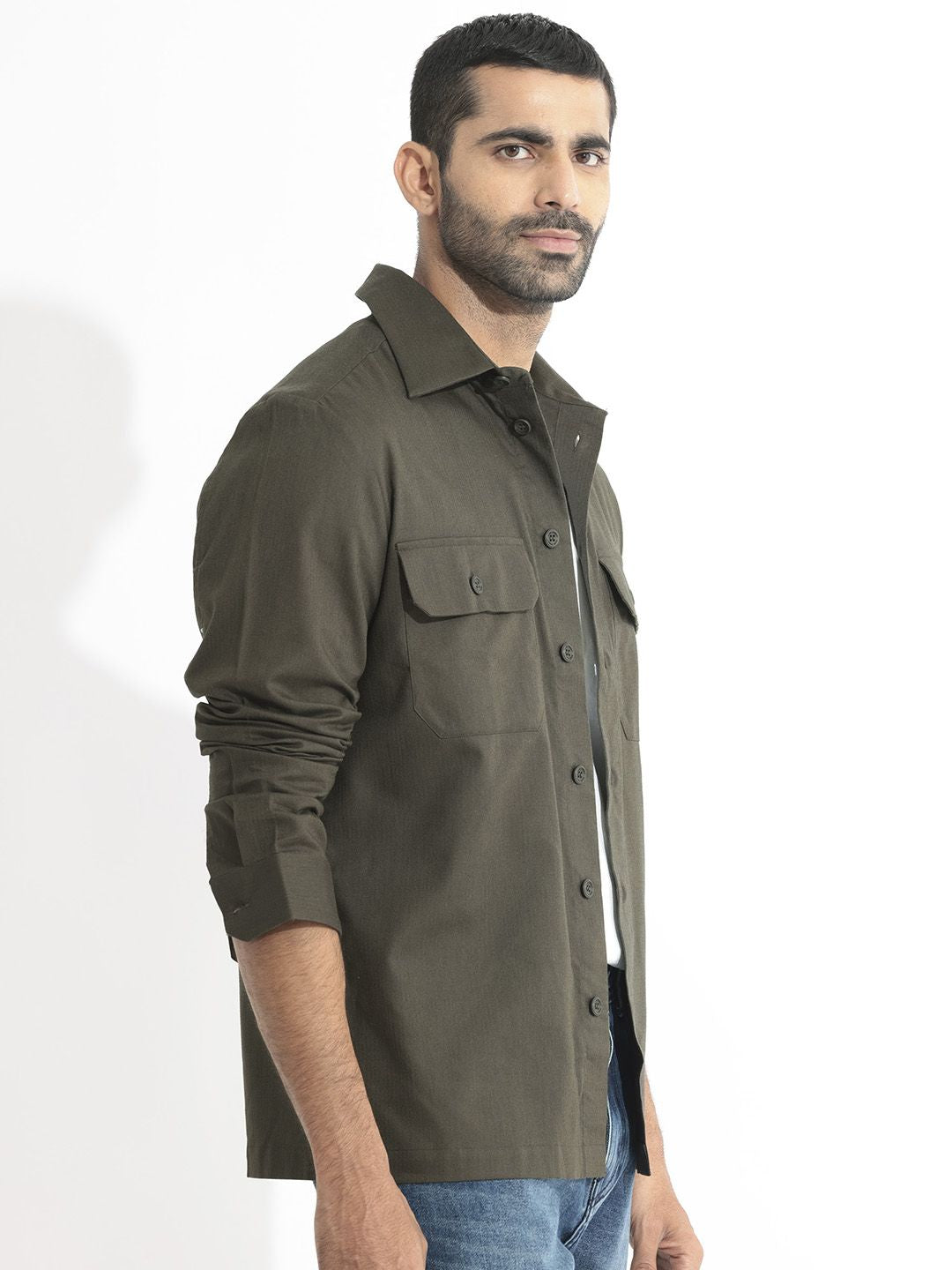 RARE RABBIT Men Lampil Slim Fit Opaque Cotton Shirt