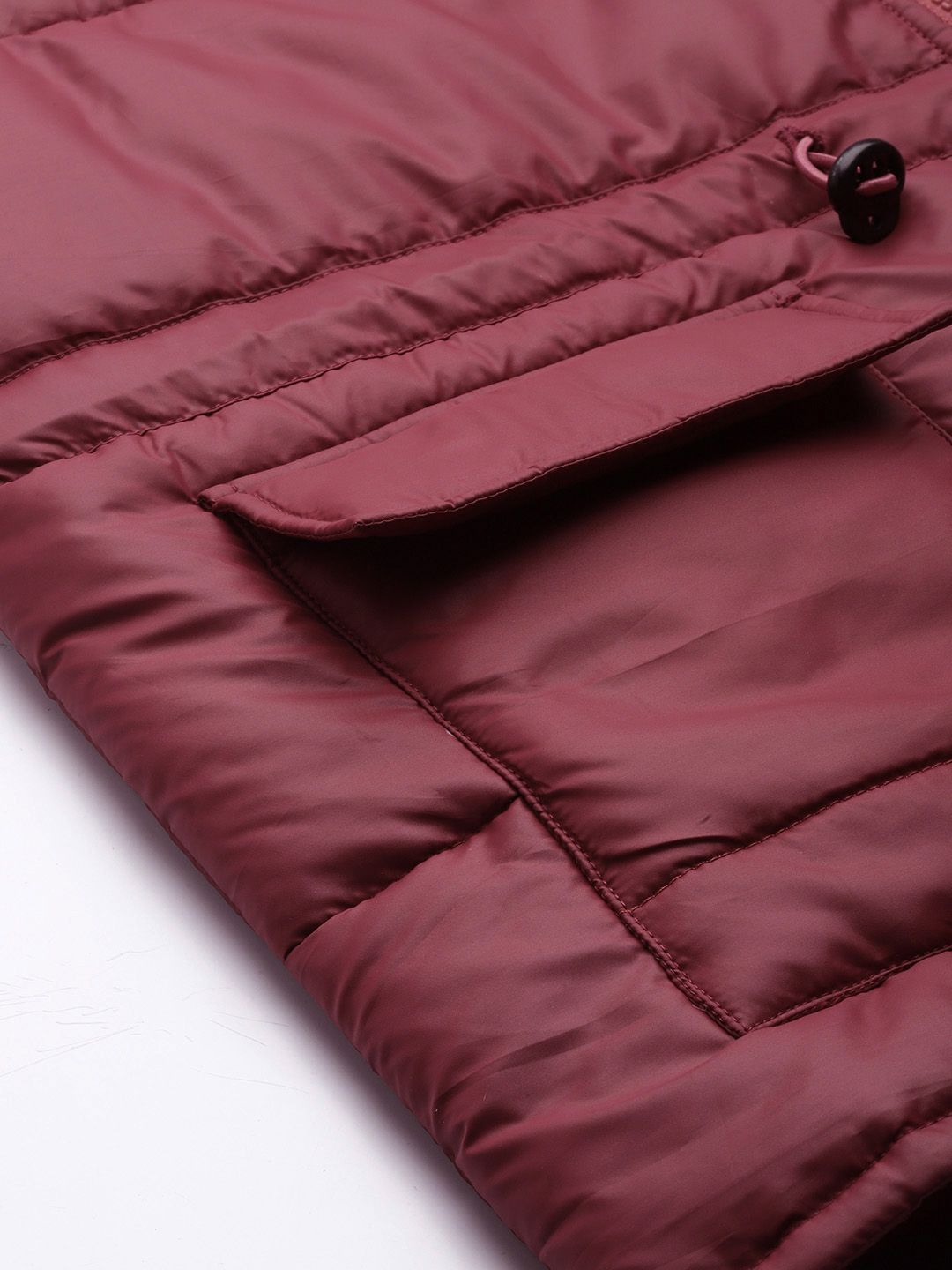 SASSAFRAS Women Maroon Solid Padded Jacket