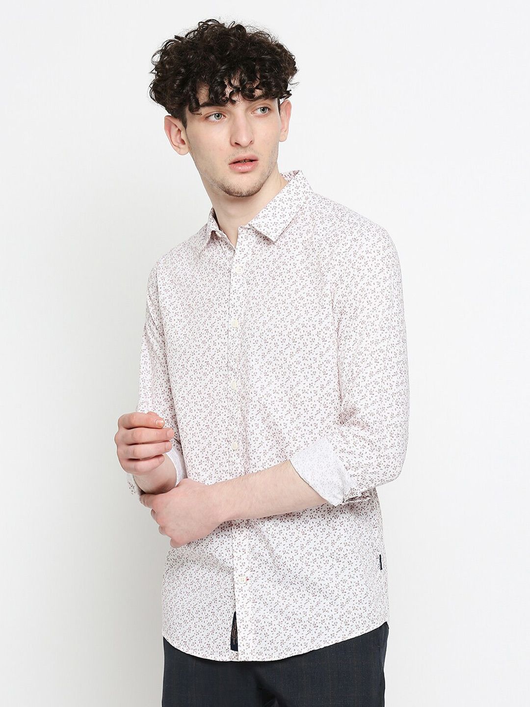 Being Human Slim Fit Micro Ditsy Printed Casual Shirt