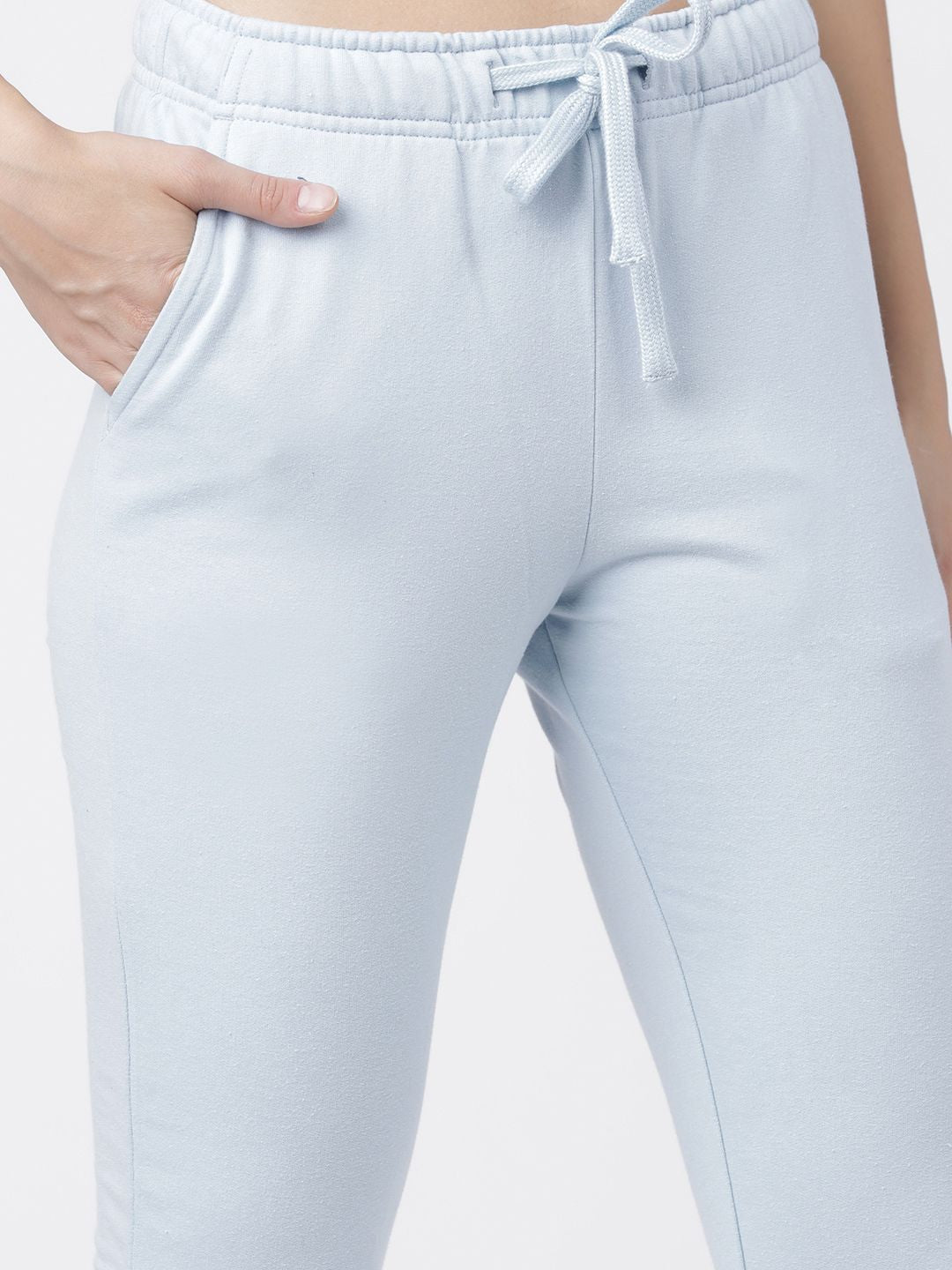 Tokyo Talkies Women Blue Solid Slim-Fit Track Pants