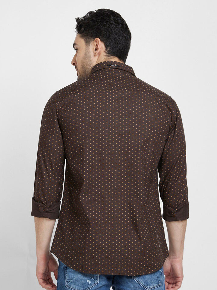 SPYKAR Slim Fit Classic Micro Ditsy Printed Casual Cotton Shirt