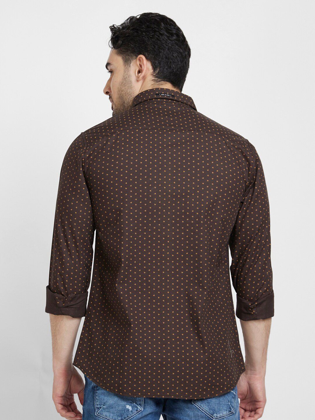 SPYKAR Slim Fit Classic Micro Ditsy Printed Casual Cotton Shirt