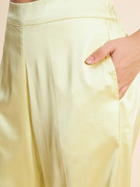 Antheaa Beads & Stones Asymmetrical Fusion Top With Palazzos