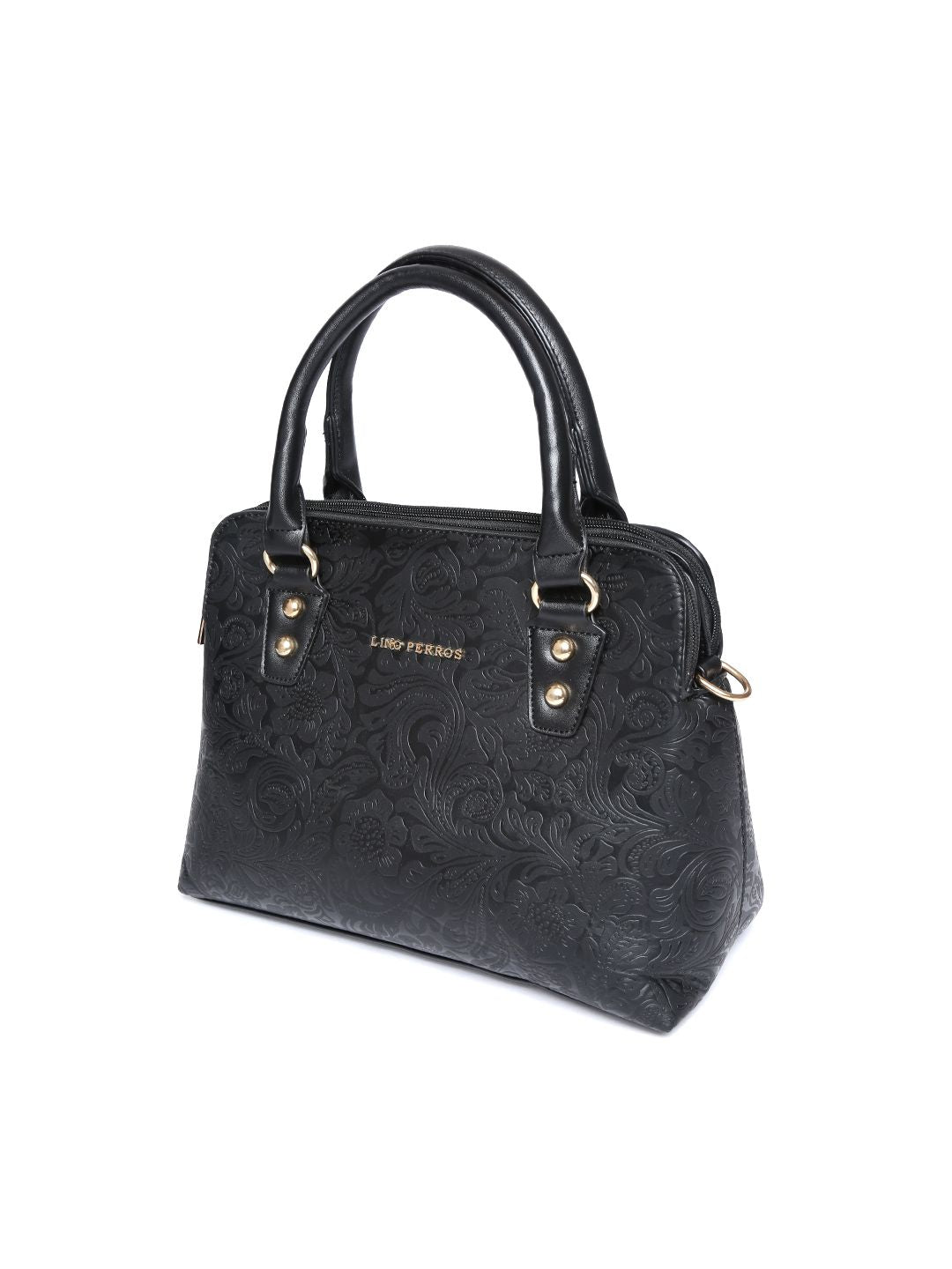 Lino Perros Black Textured Handheld Bag