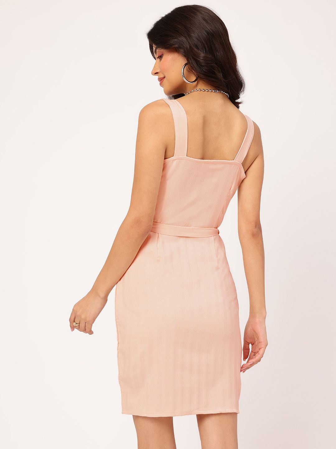 DressBerry Diva Dynasty Striped Waist Tie-Up Sleeveless Mini Dress