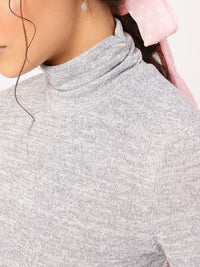 DressBerry High Neckline Chic Ribbed Top