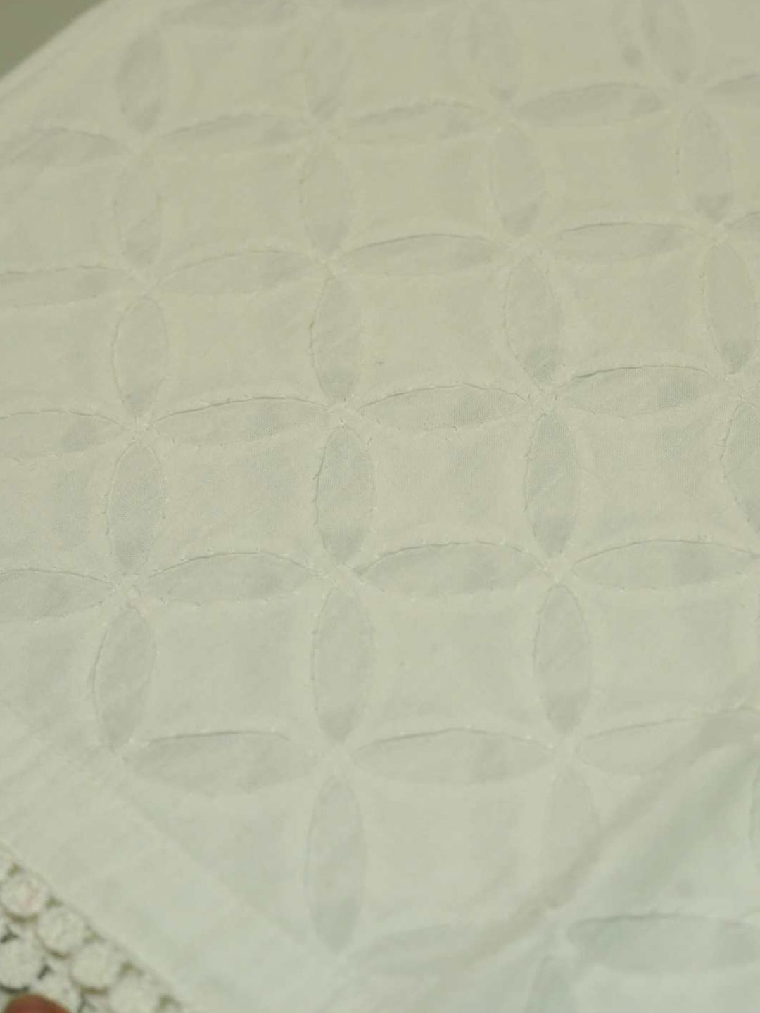 Rumah Wanita Chikankari Palazzo Bersulam Chikankari Kapas Putih