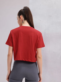 HRX by Hrithik Roshan Lifestyle Brand Logo Printed Crop T-shirt