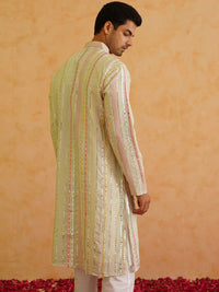 SOJANYA LUXE Kolar Mandarin Sulam Kurta Labuci Biasa dengan Piyama