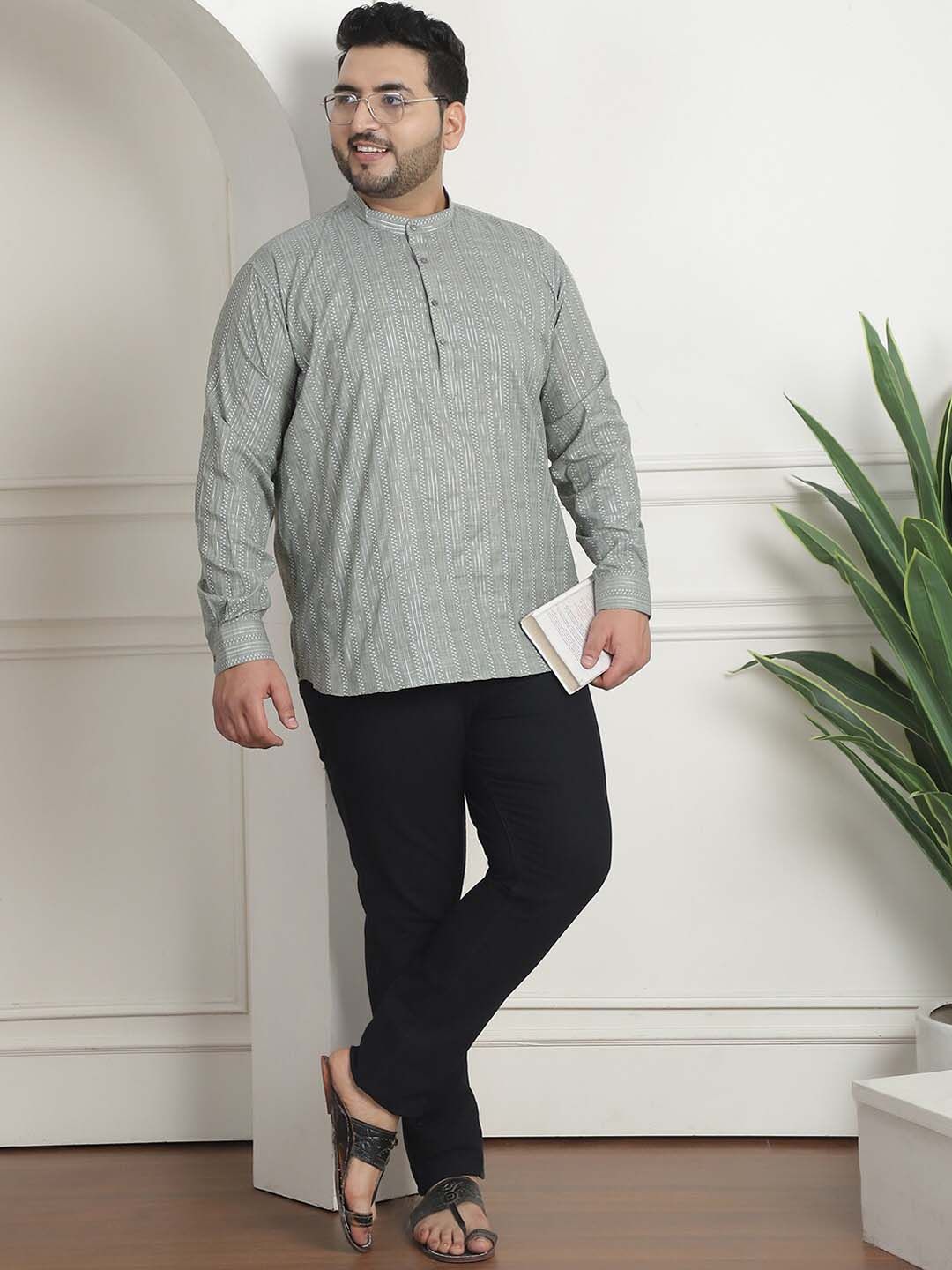 SOJANYA PLUS Geometric Embroidered Pure Cotton Kurta