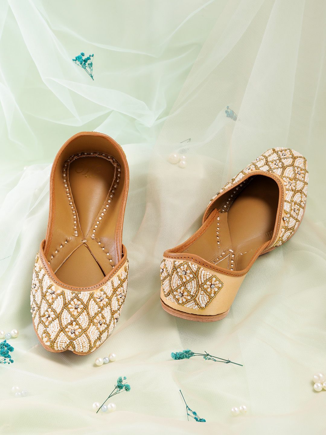 House of Pataudi Women Beads Embellished Mojaris