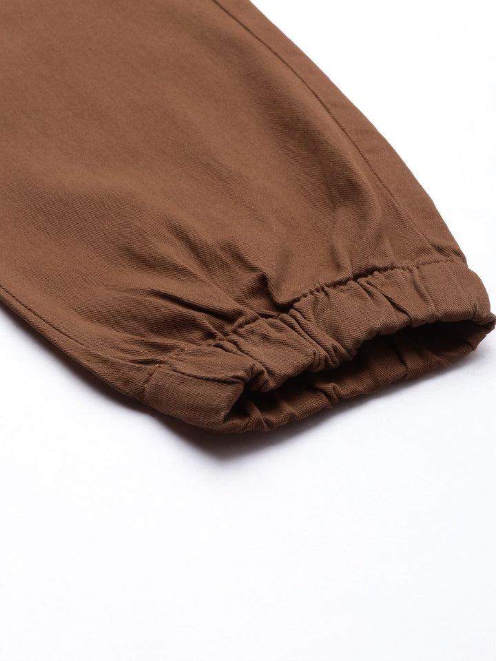 The Indian Garage Co Men Brown Slim Fit Cargos Trousers