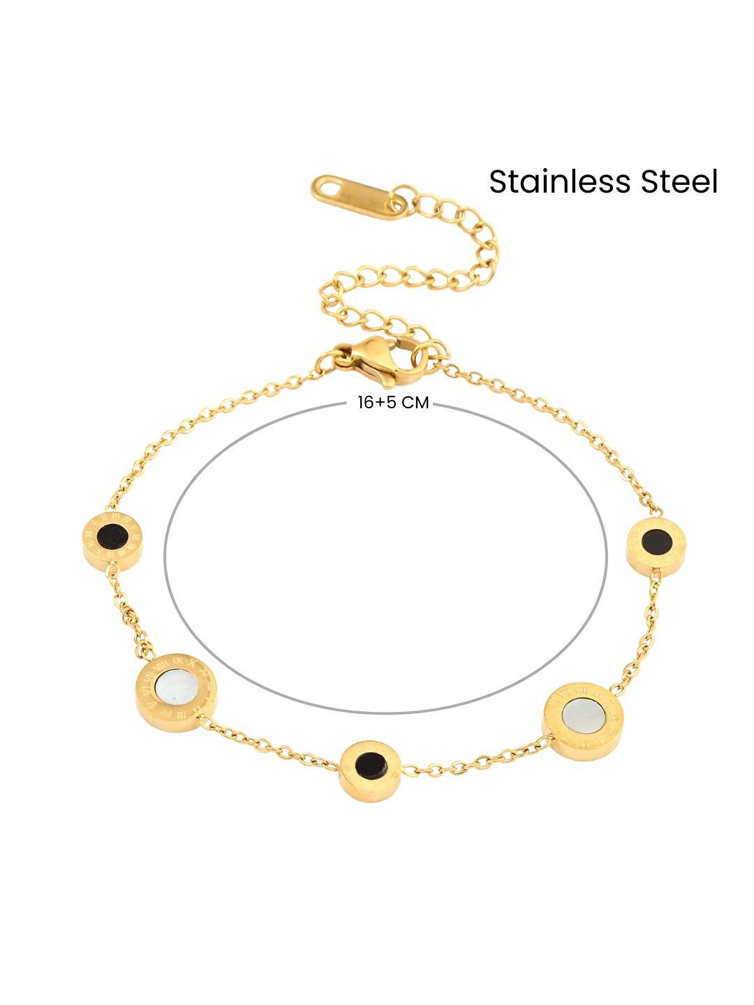 SALTY Demure Stainless Steel Stones Studded Wraparound Bracelet