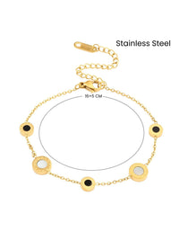 SALTY Demure Stainless Steel Stones Studded Wraparound Bracelet