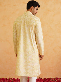 SOJANYA Printed Mandarin Collar Long Sleeves Cotton Straight Kurta