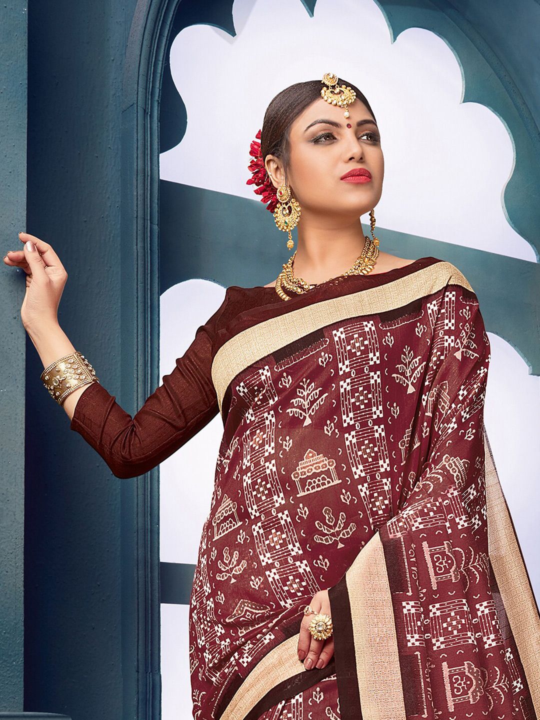KALINI Warli Printed Sambalpuri Saree