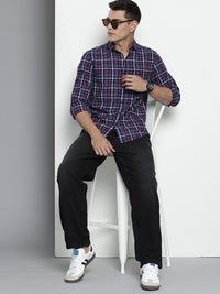 The Indian Garage Co Slim Fit Checked Pure Cotton Casual Shirt
