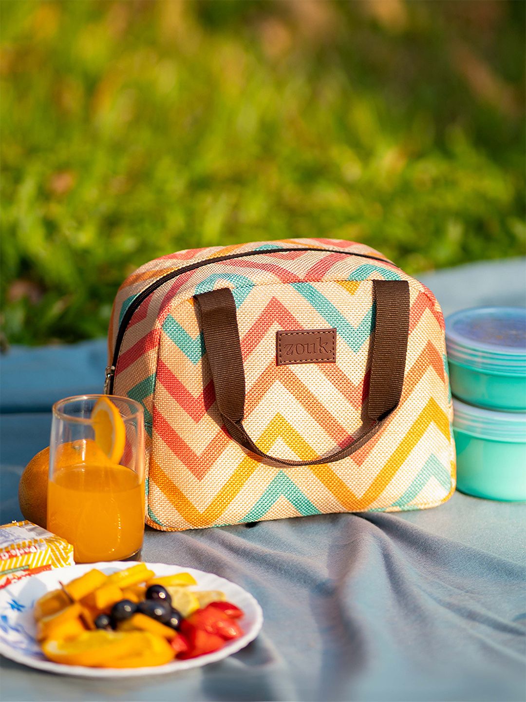 ZOUK Women Printed Insulated Lunch Bag
