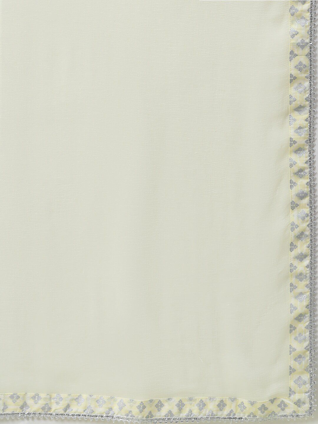 Libas Women Yellow & Silver-Coloured Cotton Printed Kurta with Palazzos & Dupatta