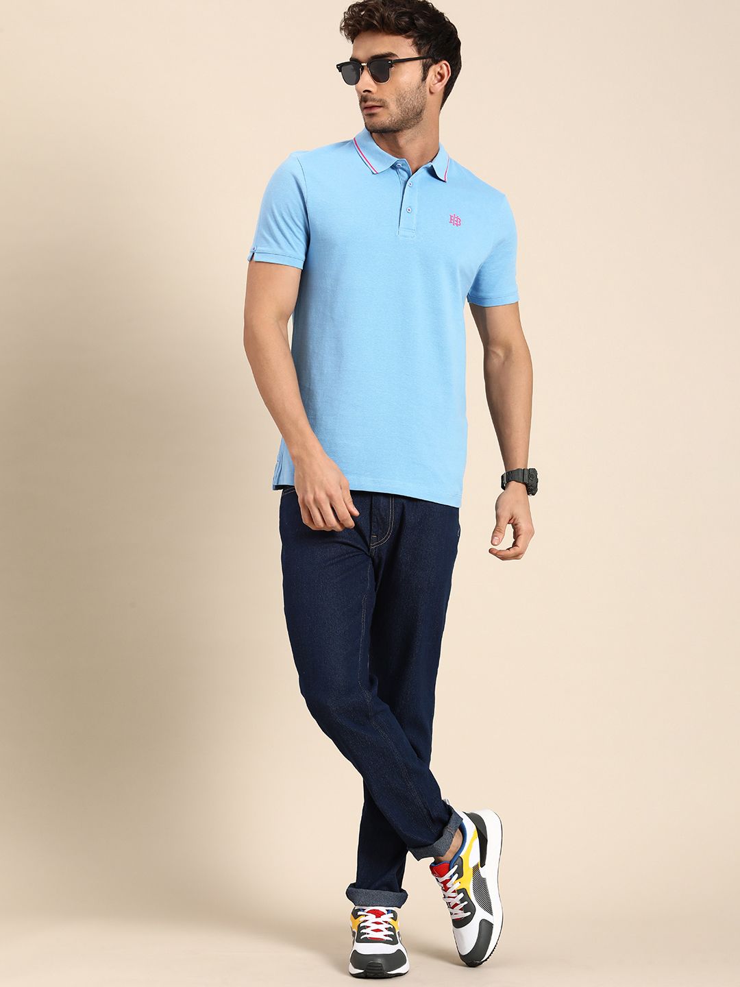 Being Human Printed Polo Collar Pure Cotton T-shirt