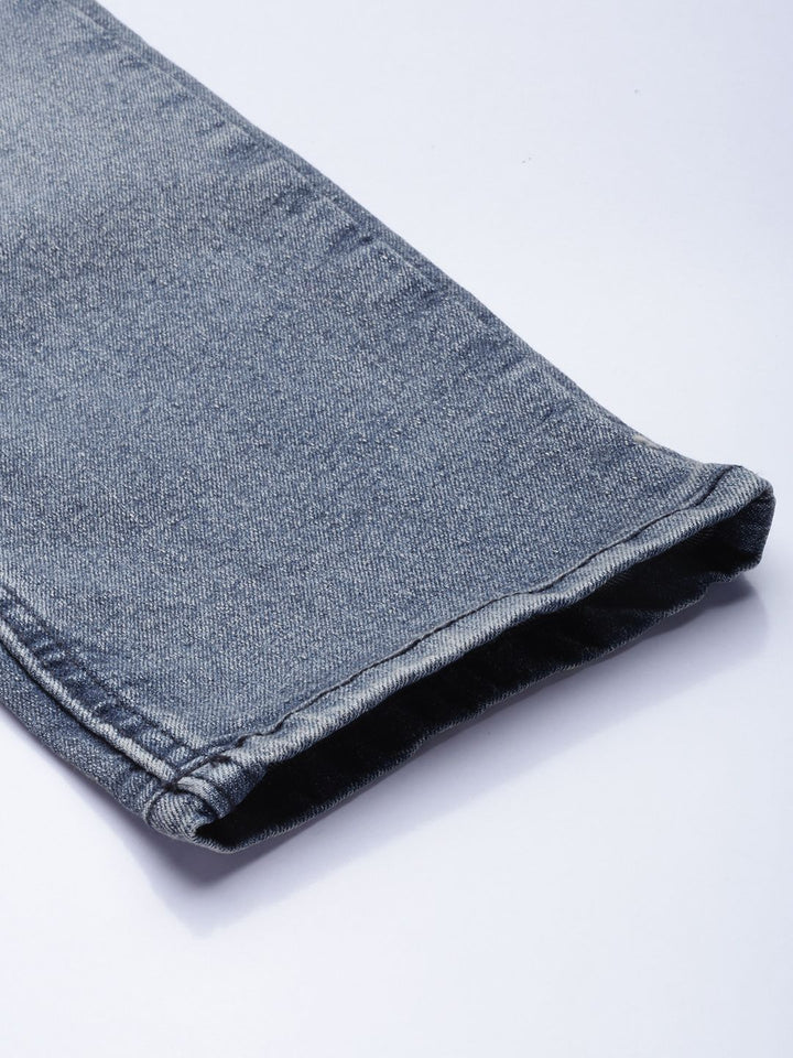 The Indian Garage Co Men Blue Slim Fit Light Fade Ombre Stretchable Jeans