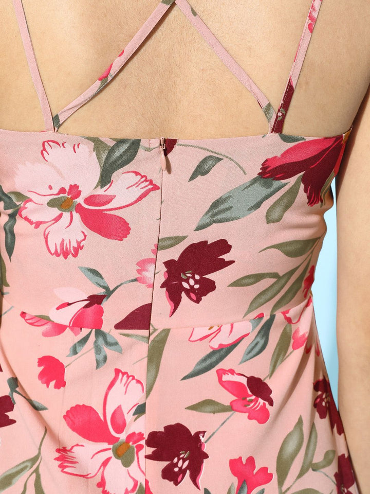 Berrylush Women Pink Floral Fantasy Dress