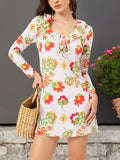 DressBerry Romantic Fantasy Floral Print Mini Sheath Dress